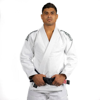 BJJ Gi Tatami Fightwear Estilo Black Label bianco-grigio