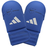 Handschoenen van Karate-Kumite Adidas Rood en blauw WKF gehomologeerd zonder duimen