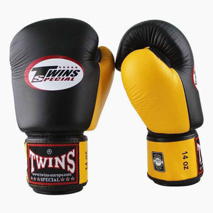 Thaibokshandschoenen Twins Special BGVL3 Zwart-Geel