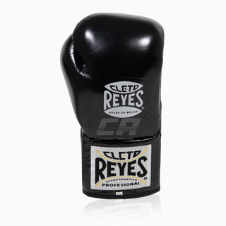 Bokshandschoenen Cleto Reyes Professionele CB2 Zwart-Zilver met veters 