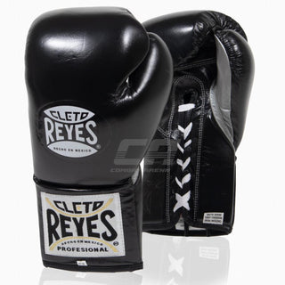 Bokshandschoenen Cleto Reyes Professionele CB2 Zwart-Zilver met veters 