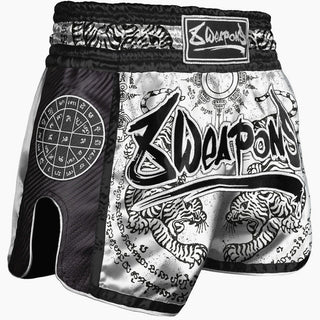 Pantaloncini kick-thai 8 Weapons Carbon Sak Yant Tigers-Combat Arena