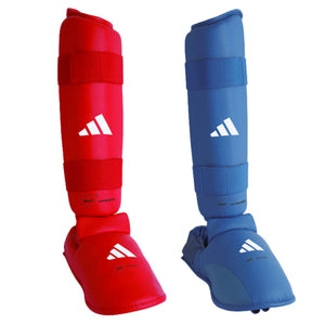 Scheenbeschermers en Parapods Adidas Rood en Blauw WKF goedgekeurd