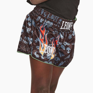 Pantaloncini bambino kick-thai Leone Flames ABJ20-Combat Arena